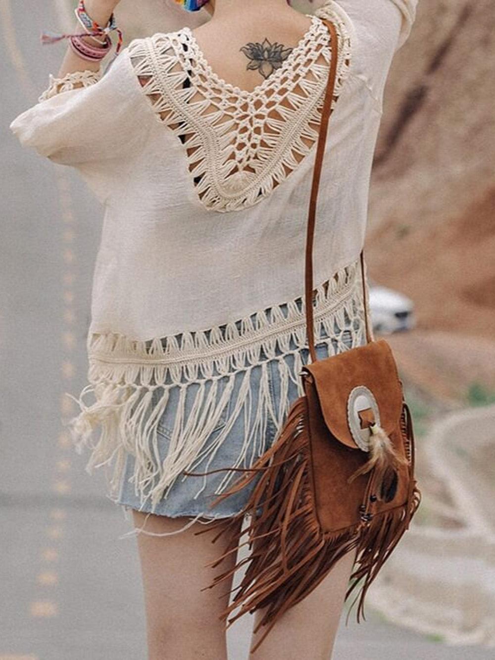 Western Crossbody Bag With Fringe – Valestia