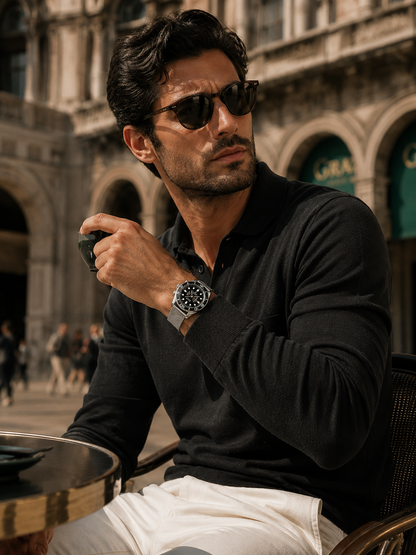Black 007 Watch, Waterproof, 905L Stainless Steel