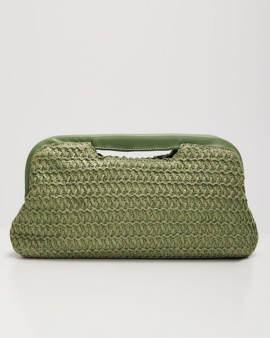 Bobbi Structured Straw Clutch