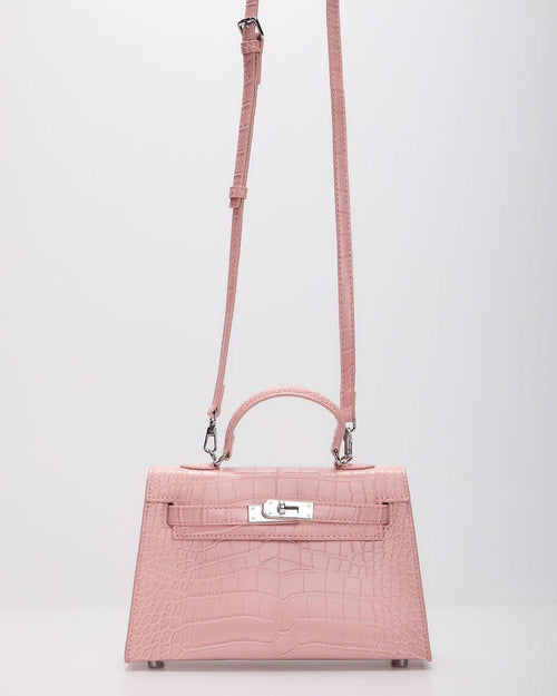 Giorgia Croc Embossed Top Handle Bag