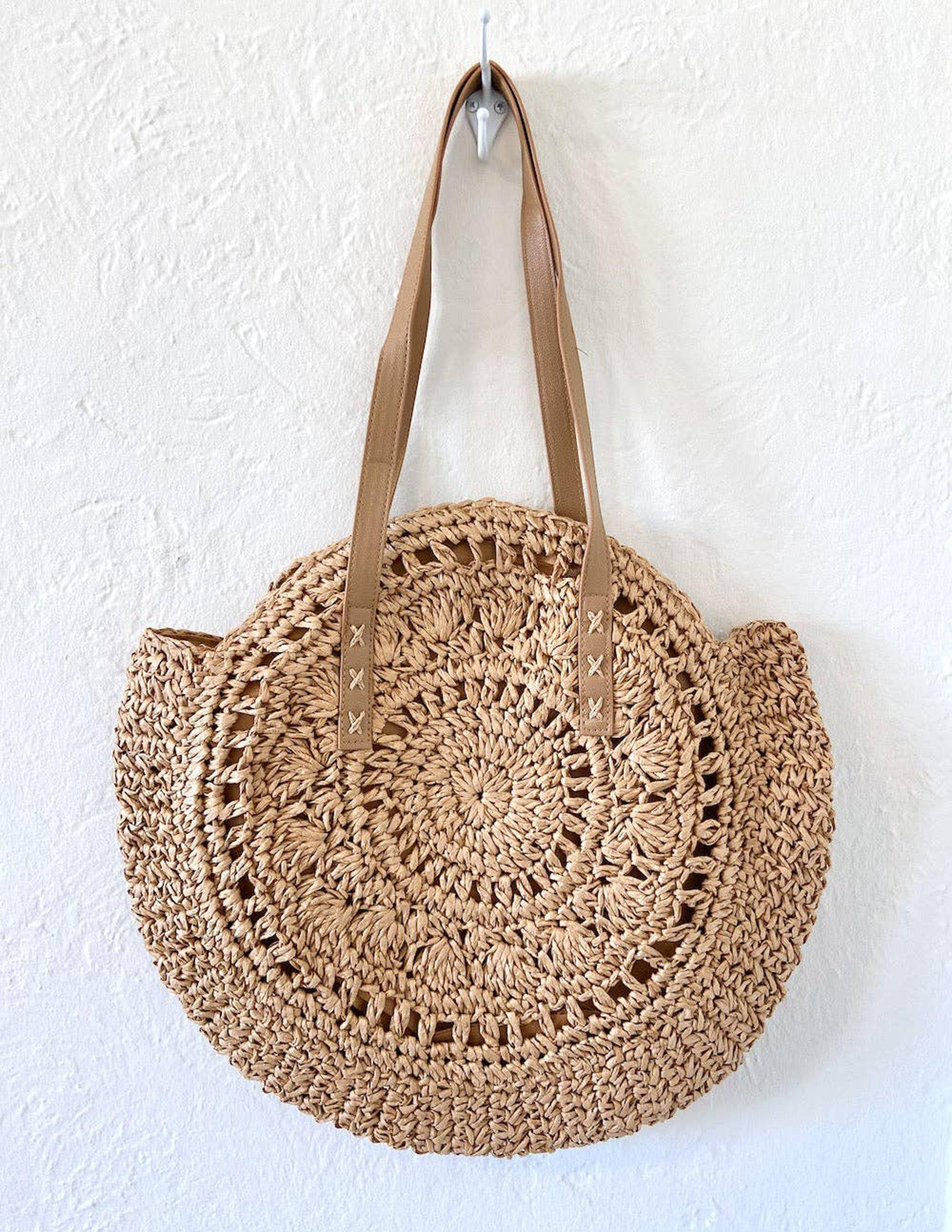 Round Straw Tote Bag – Valestia