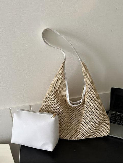 woven straw beach bag